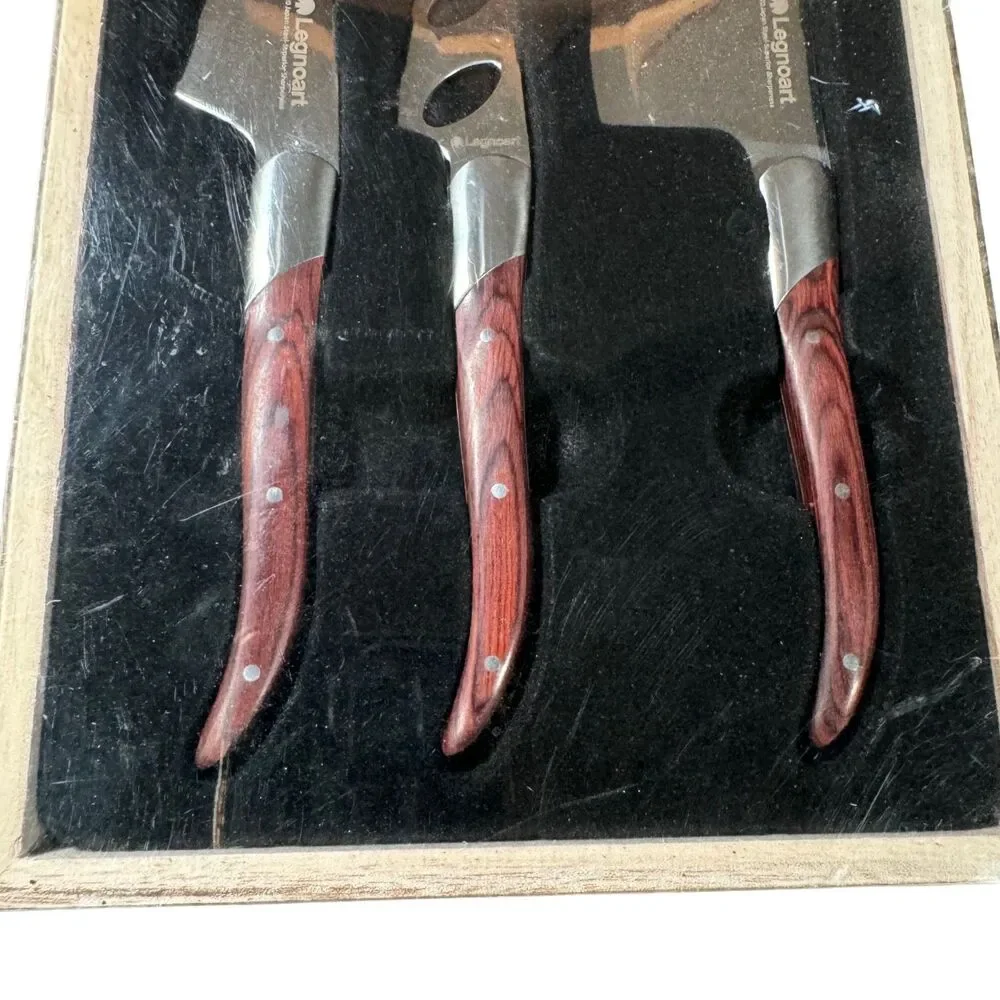 Legnoart Cheese Enthusiast Set 3-Piece High Grade Japanese Steel NIB SEALED NEW